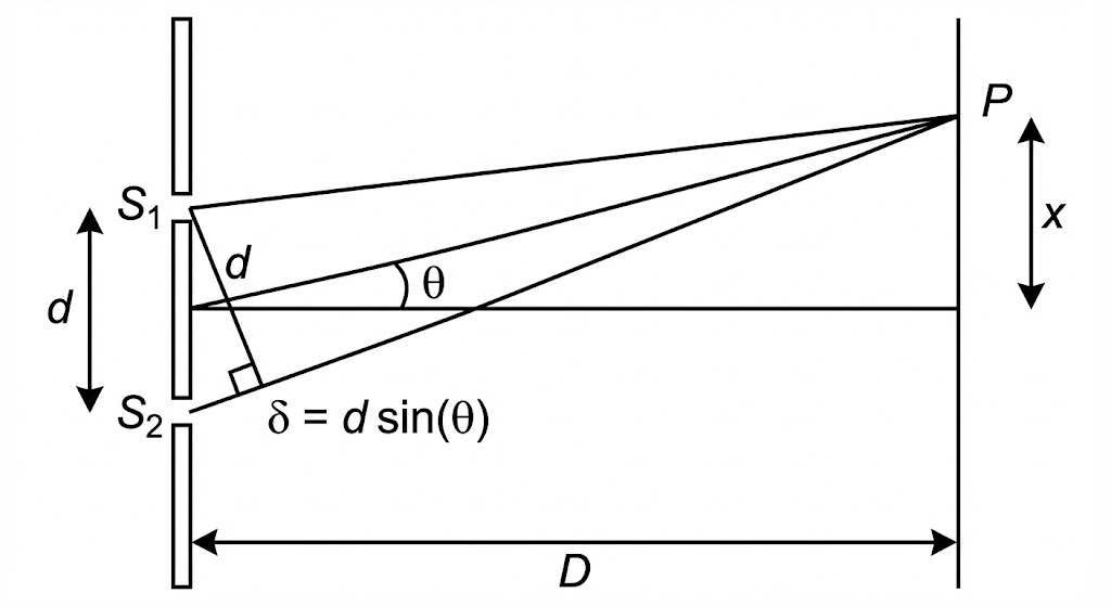 Young's double slit setup